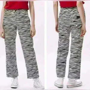 OBEY Pants Women’s Zebra Slacker Carpenter Black White Size  27